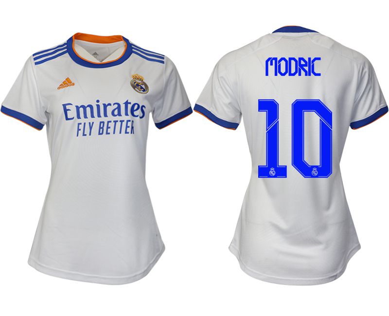 Women 2021-2022 Club Real Madrid home aaa version white #10 Soccer Jerseys